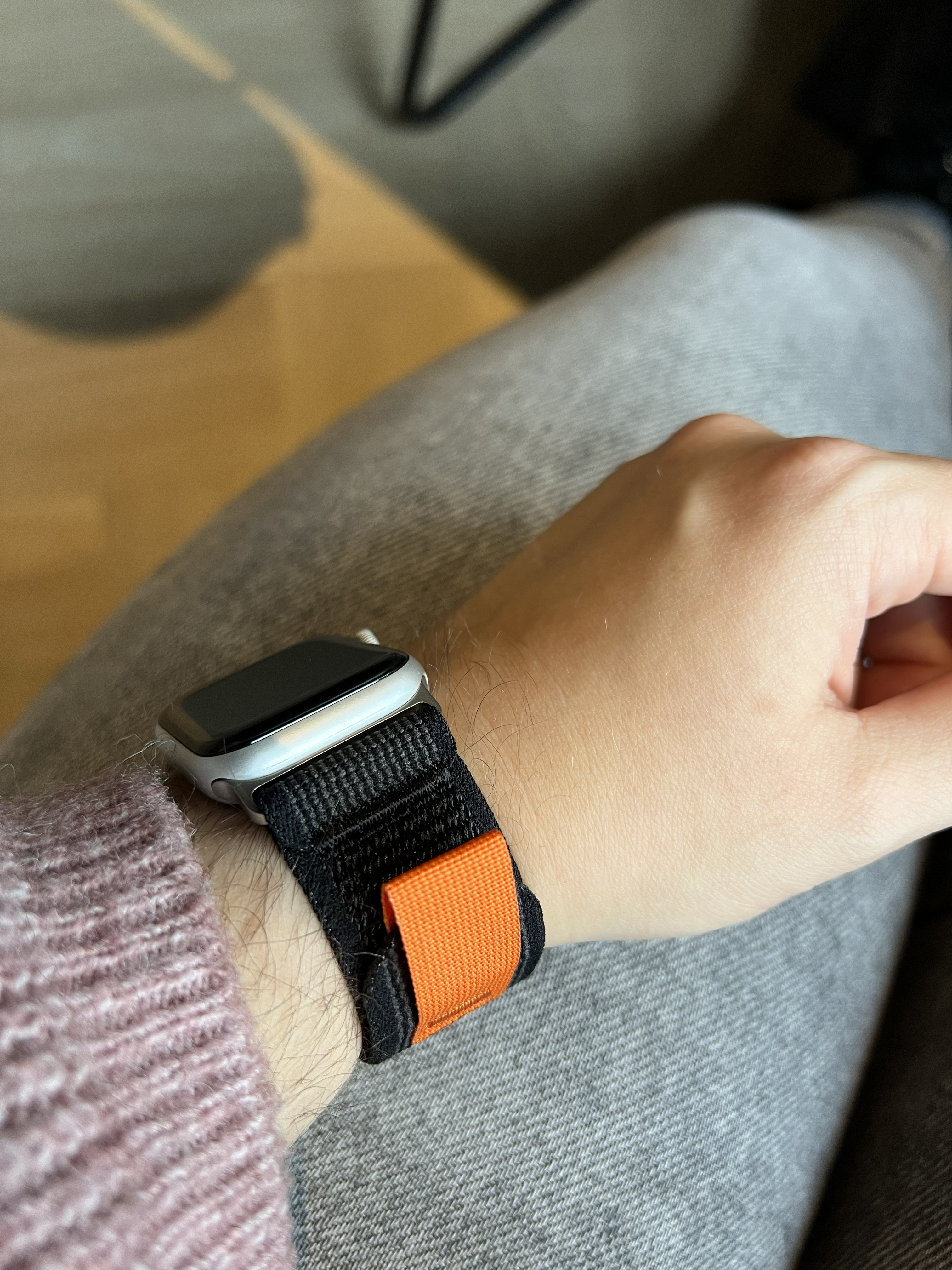 Cinturino trail in nylon per Apple Watch - nero grigio