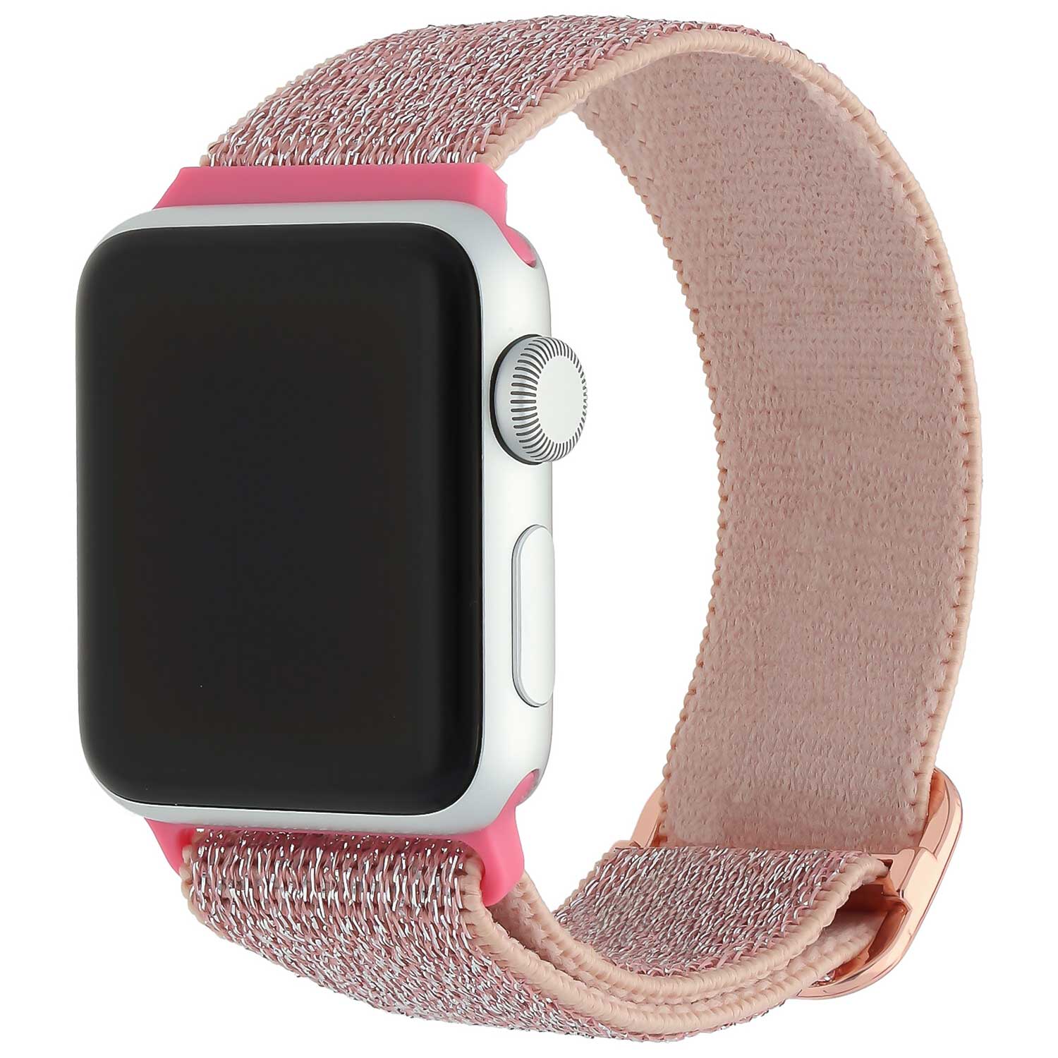 Cinturino solista in nylon per Apple Watch - rosa chiaro glitterato