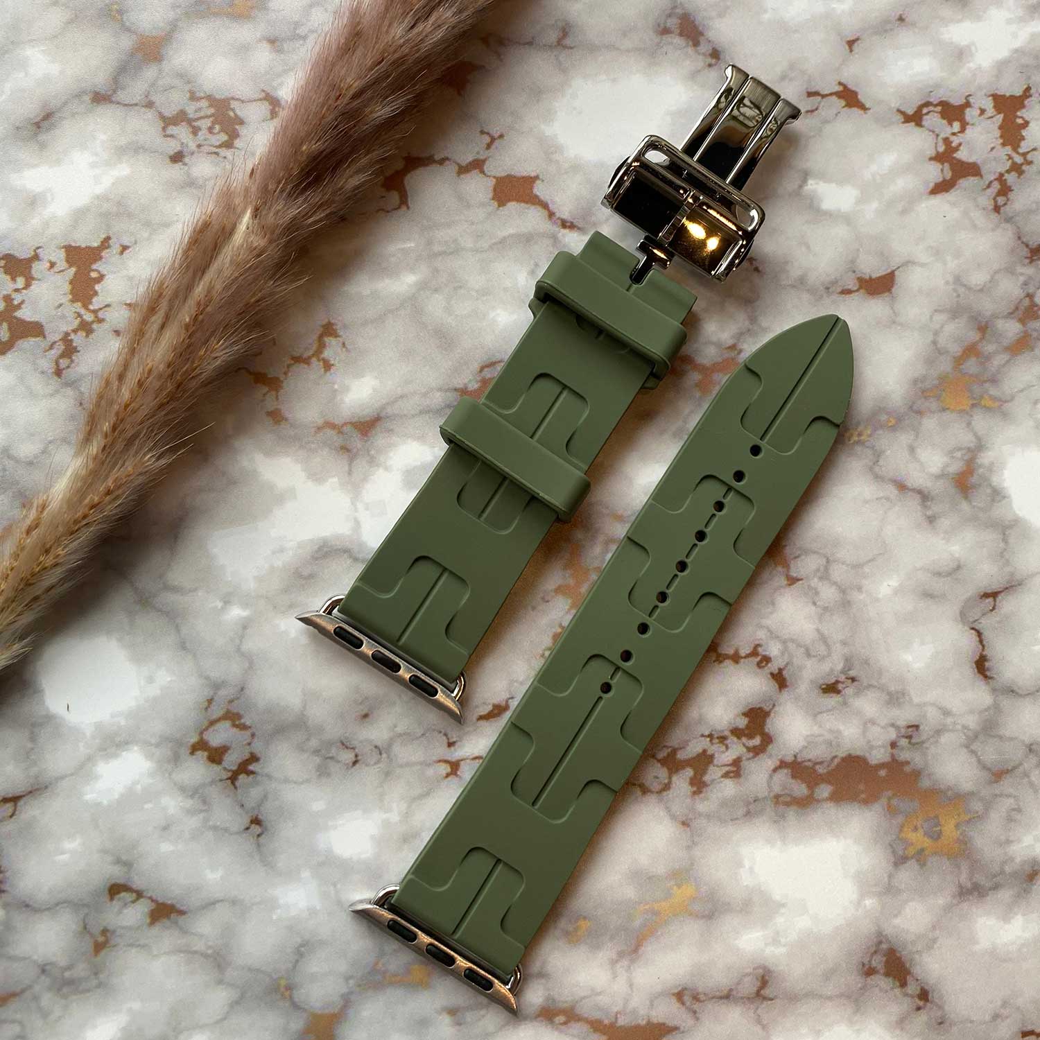 Cinturino sport Hermès simple tour kilim Apple Watch - cachi