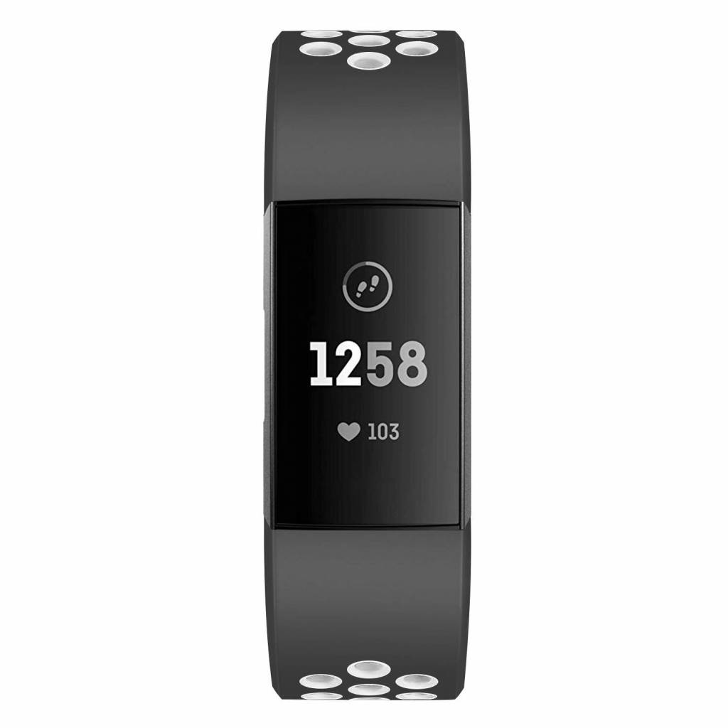 Cinturino doppio sport per Fitbit Charge 3 & 4 - nero bianco