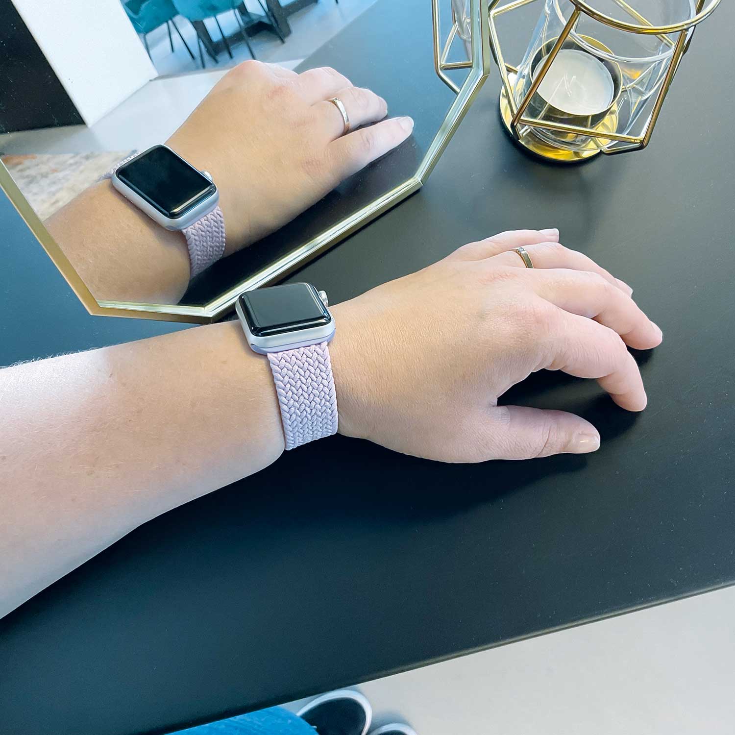 Cinturino Solo intrecciato in nylon per Apple Watch - viola chiaro