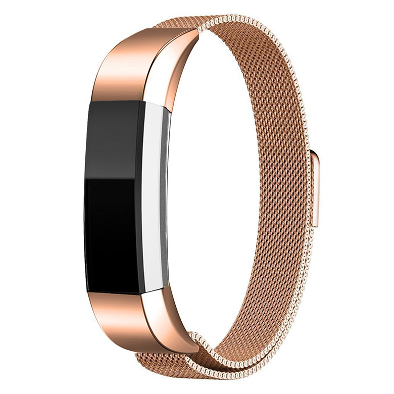 Cinturino loop in maglia milanese per Fitbit Alta - oro rosa