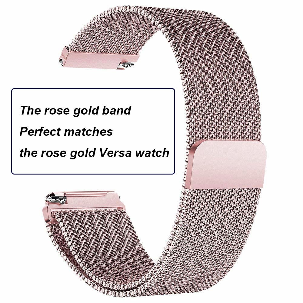 Cinturino loop in maglia milanese per Fitbit Versa - rosa rossa