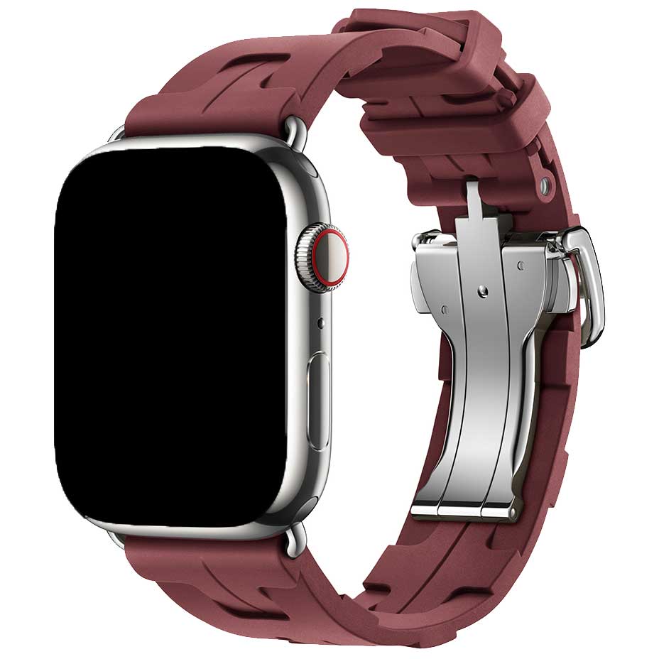 Cinturino sport Hermès simple tour kilim Apple Watch - rosso