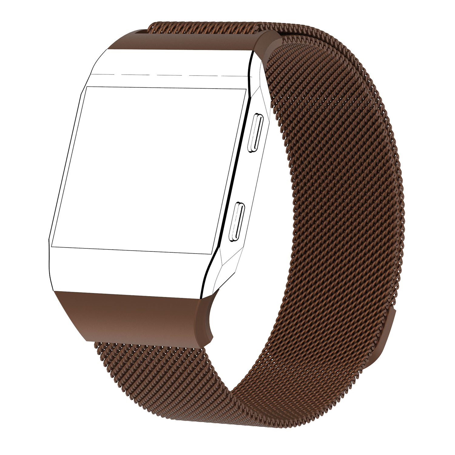 Cinturino loop in maglia milanese per Fitbit Ionic - marrone