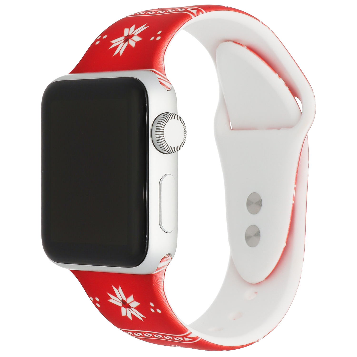 Cinturino sport con stampa per Apple Watch - Rosso Stella di Natale