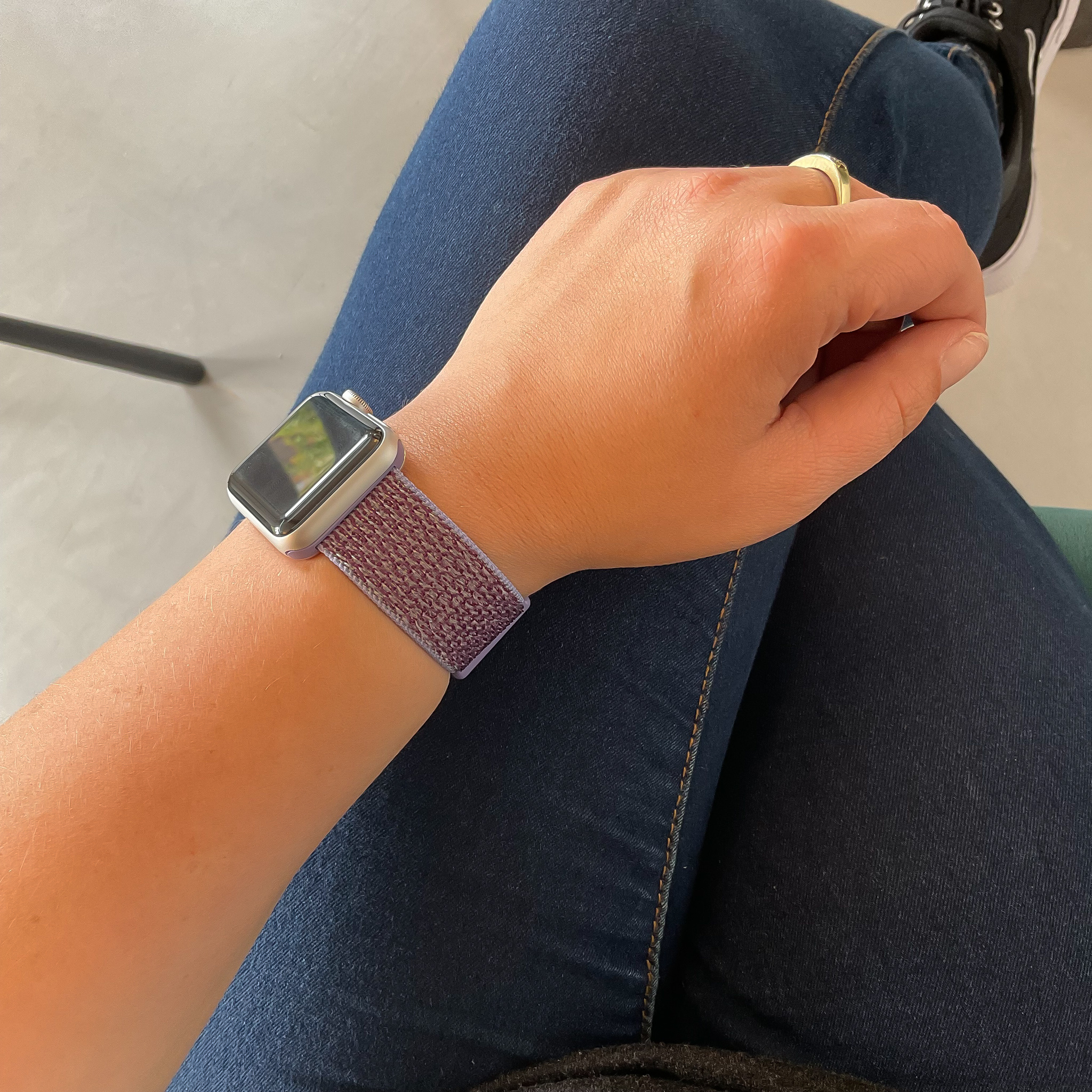 Cinturino nylon sport loop per Apple Watch - lilla