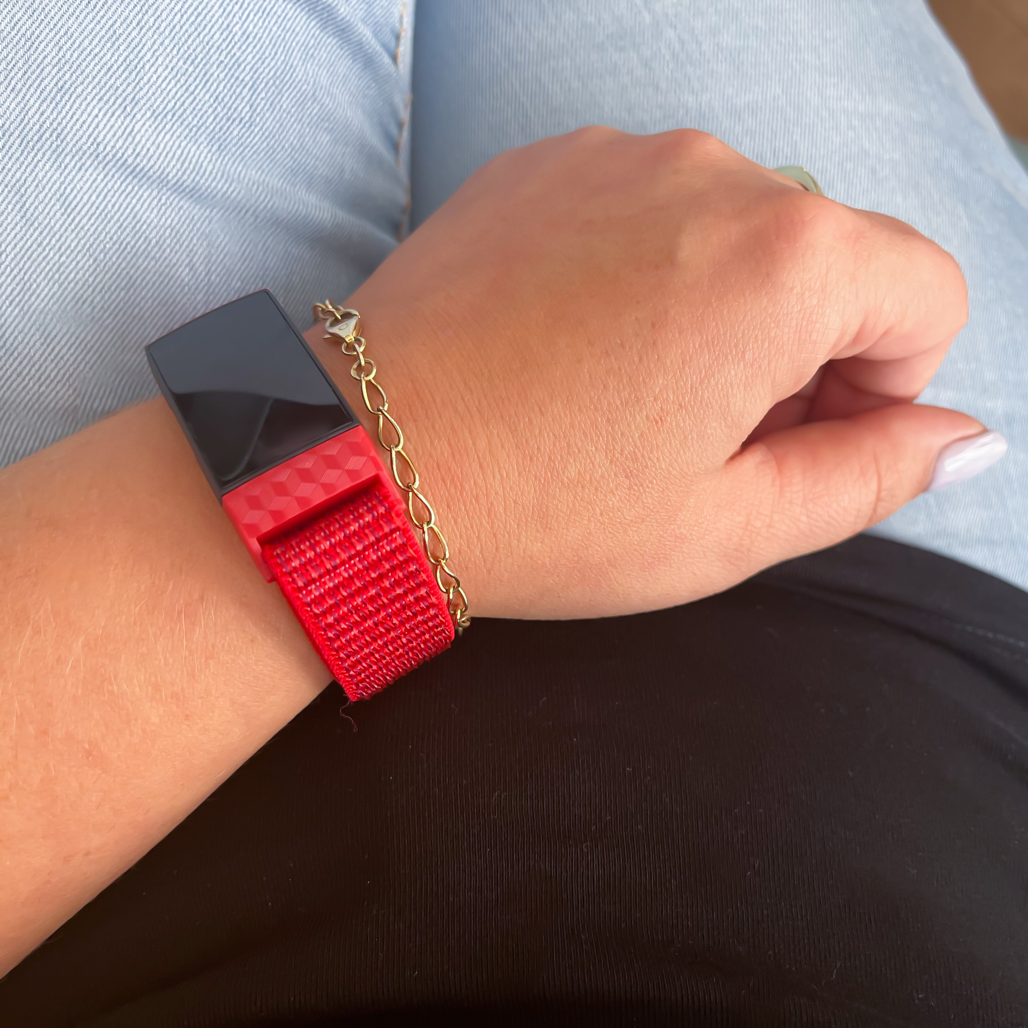 Cinturino in nylon per Fitbit Charge 3 & 4 - rossa