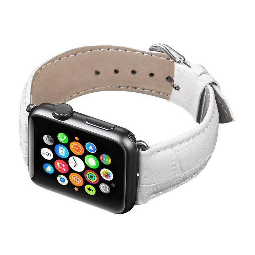 Cinturino in pelle di coccodrillo per Apple Watch - bianco
