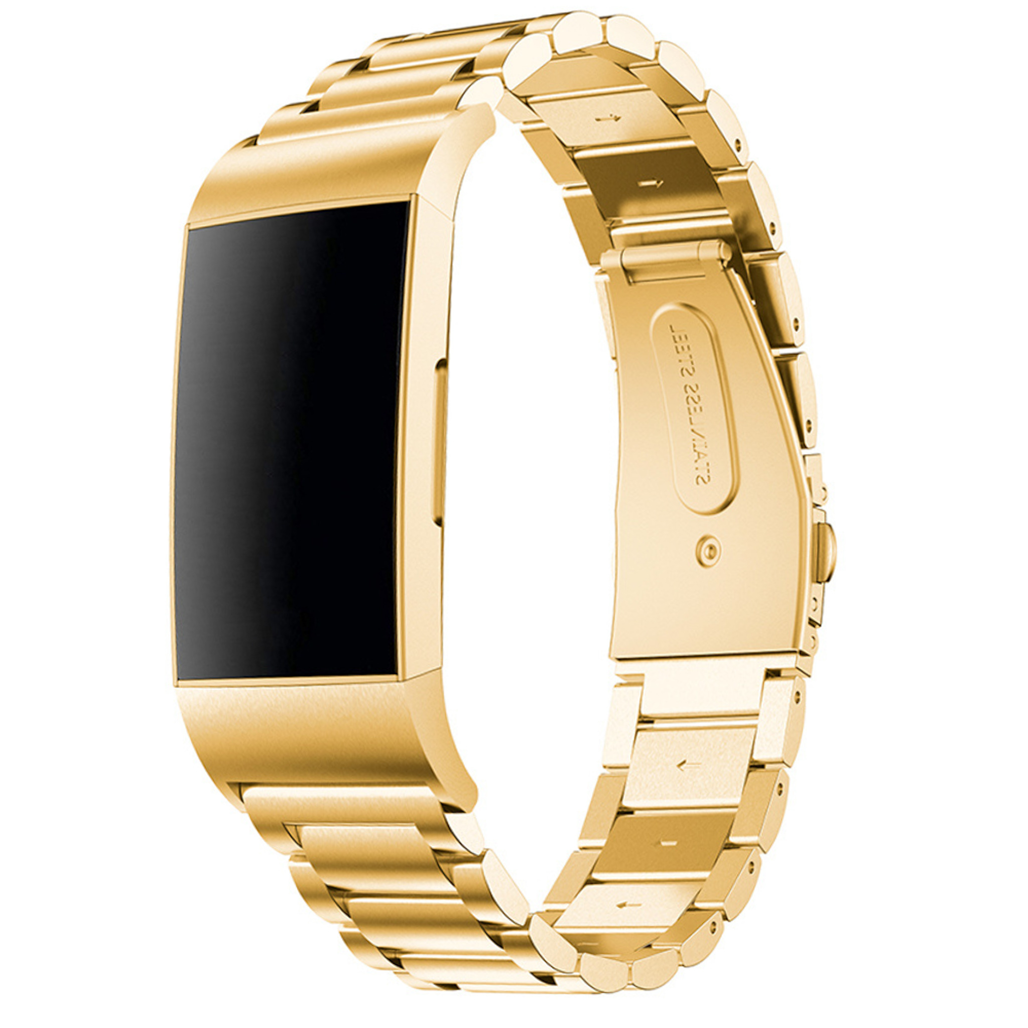 Cinturino a maglie in acciaio con perline per Fitbit Charge 3 & 4 - oro