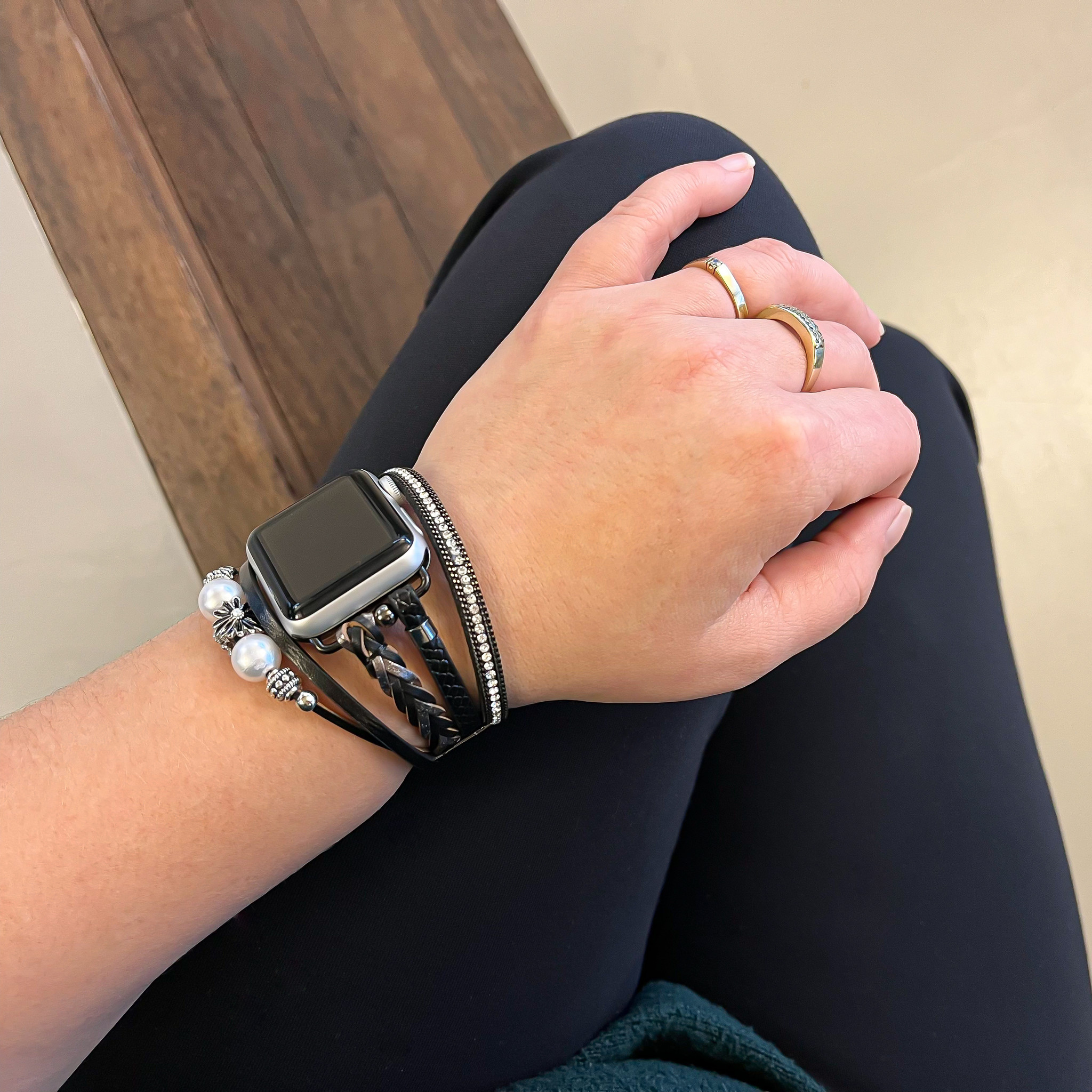 Cinturino gioielli Apple Watch – Liz nero