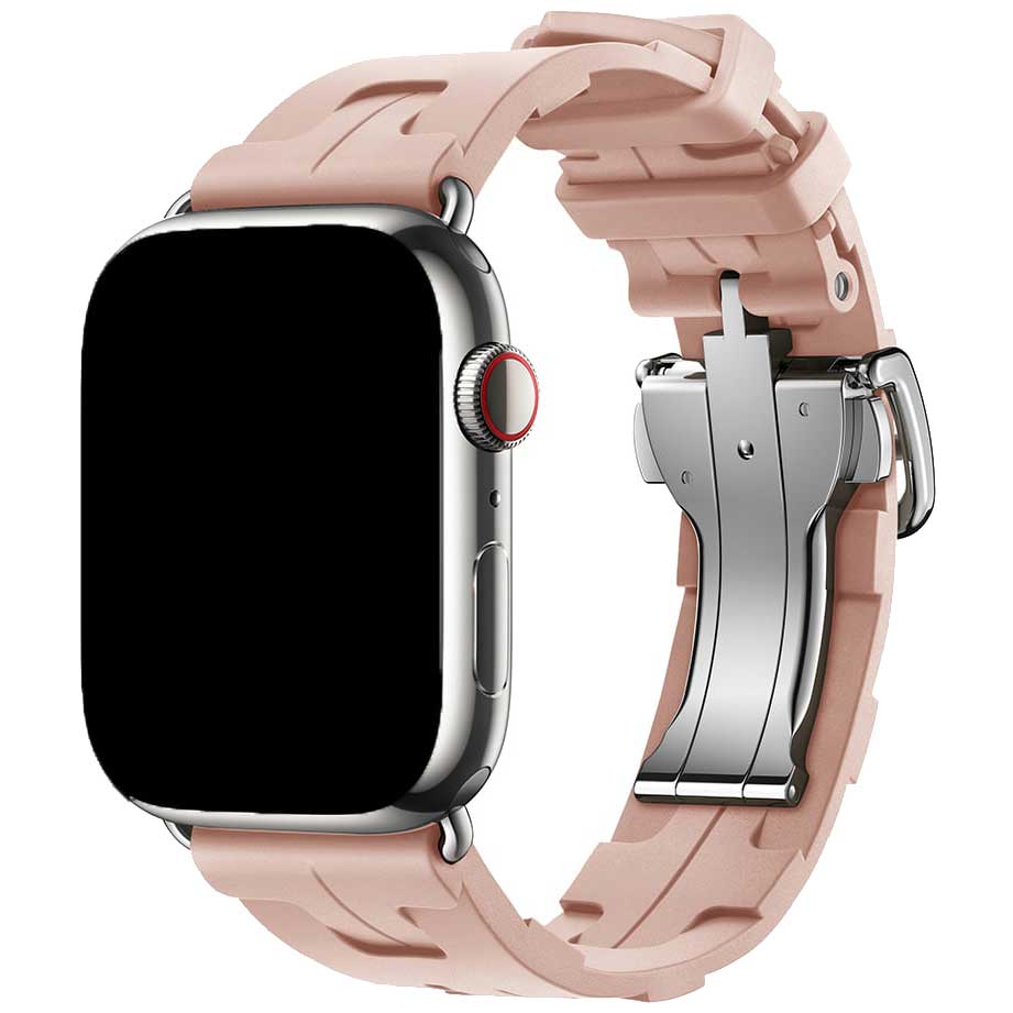 Cinturino sport Hermès simple tour kilim Apple Watch - sabbia rosa