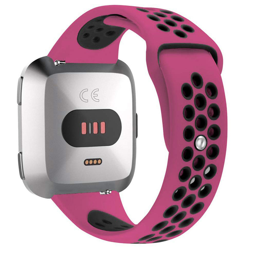 Cinturino doppio sport per Fitbit Versa - viola nero