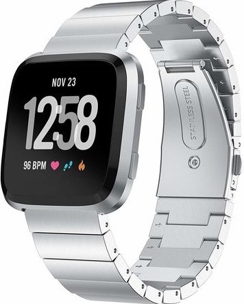 Cinturino a maglie per Fitbit Versa - argento