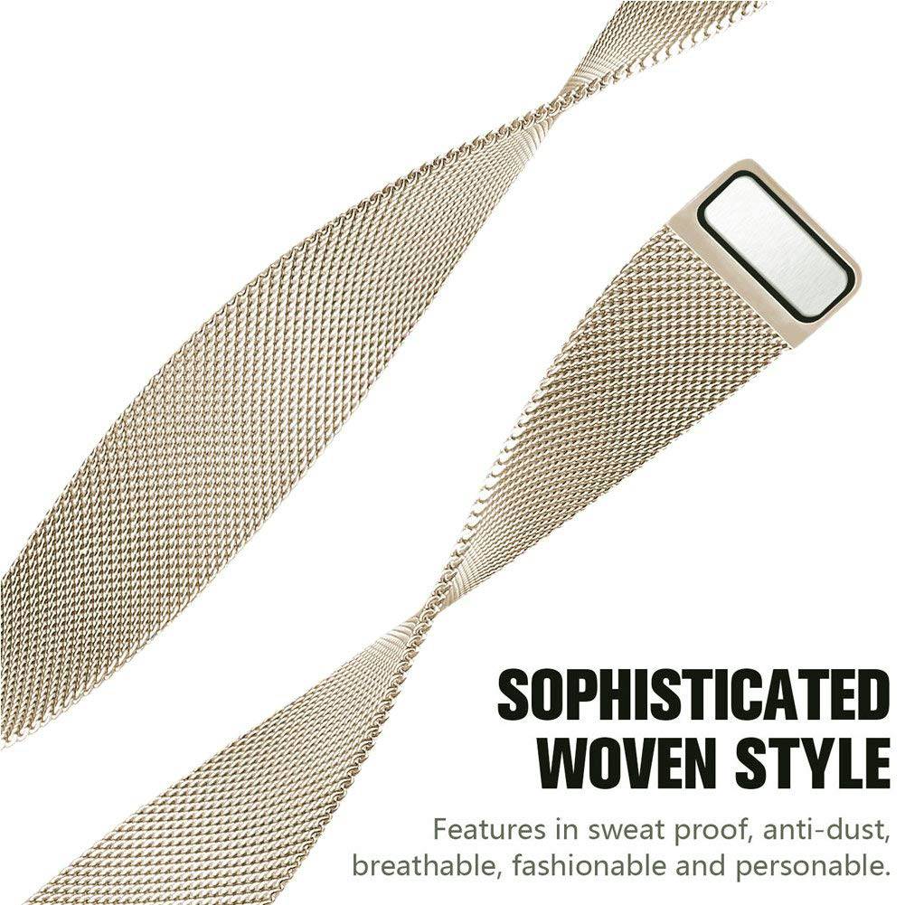 Cinturino loop in maglia milanese per Fitbit Charge 3 & 4 - champagne