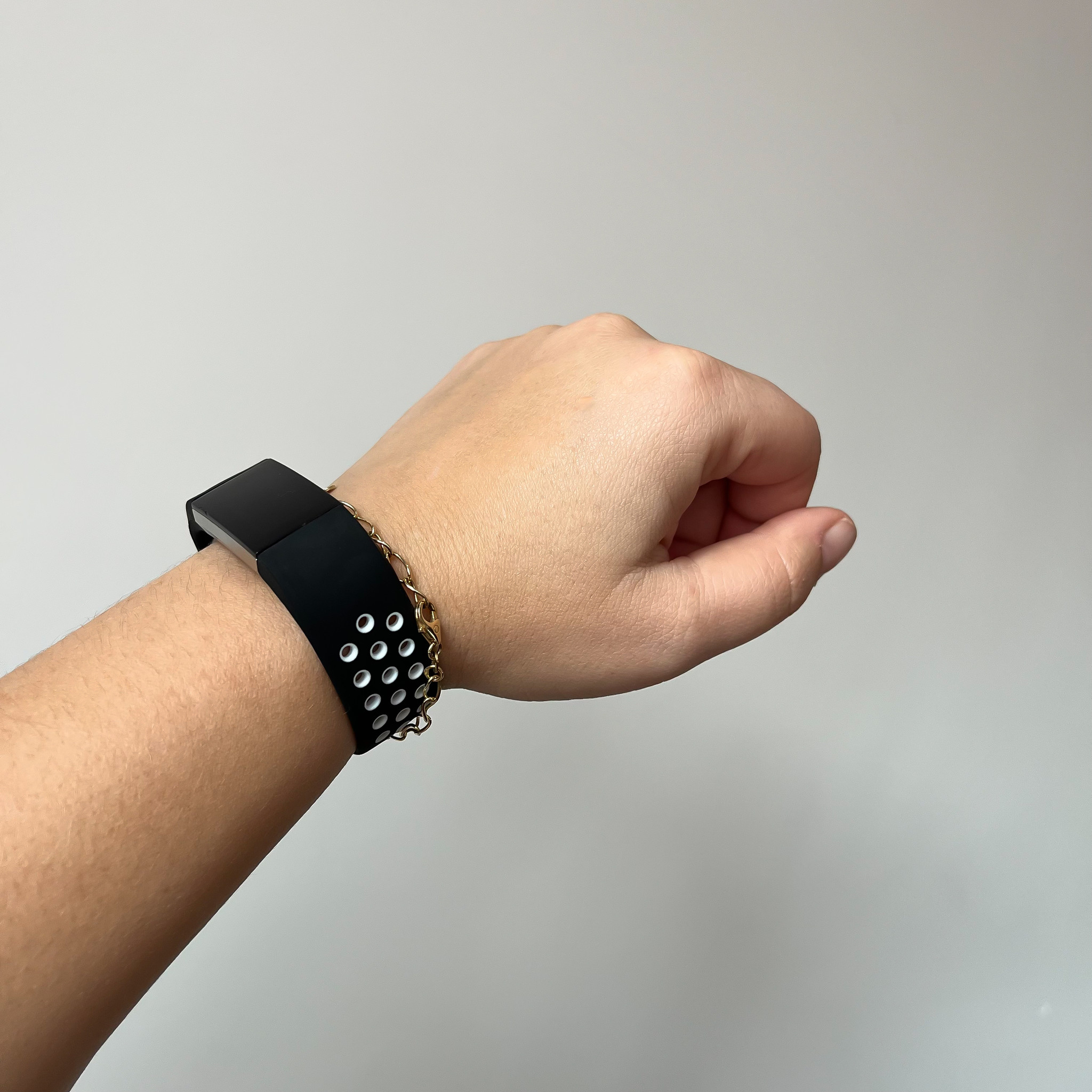 Cinturino doppio sport per Fitbit Charge 2 - nero bianco