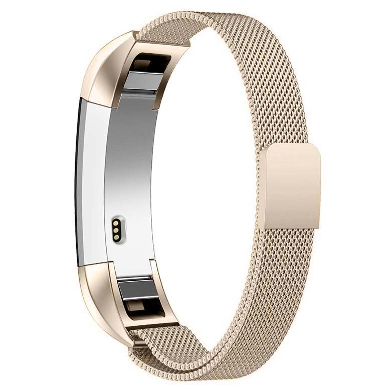 Cinturino loop in maglia milanese per Fitbit Alta - champagne