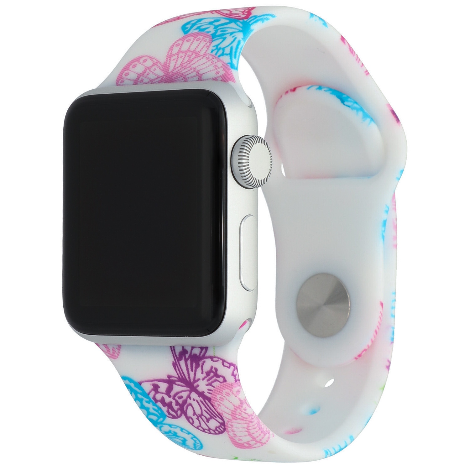 Cinturino sport con stampa per Apple Watch - rosa farfalla