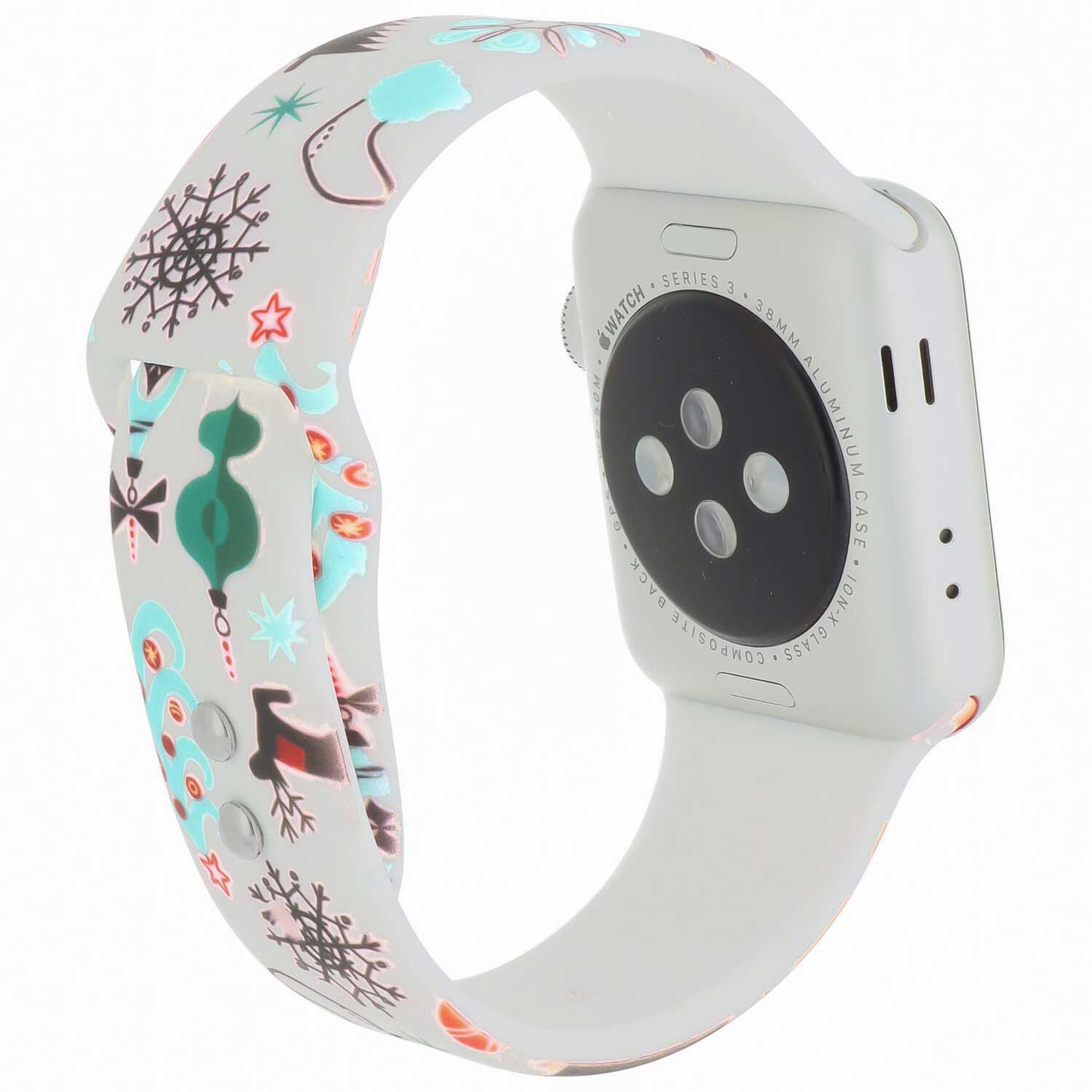 Cinturino sport con stampa per Apple Watch - Bianco Natale