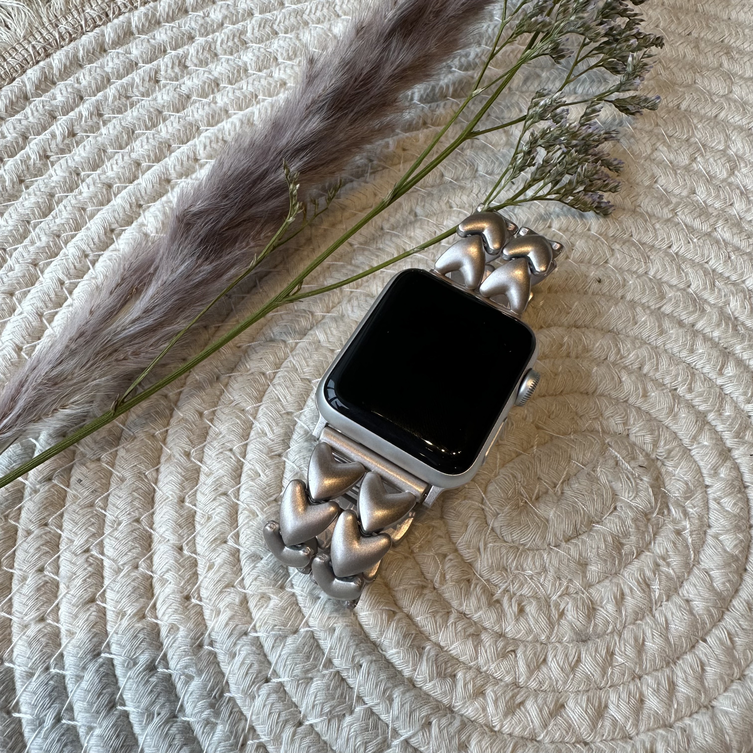 Cinturino a maglie in acciaio a forma di cuore per Apple Watch - galassia