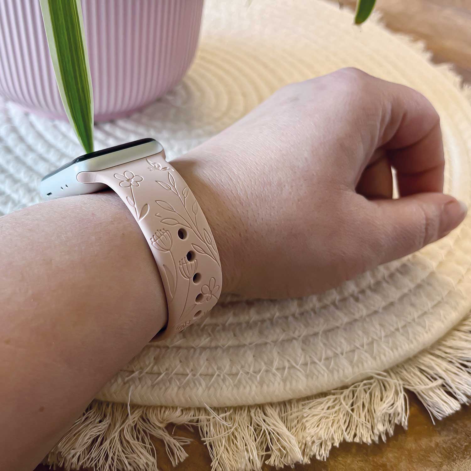 Cinturino sport con stampa per Apple Watch - rosa floreale