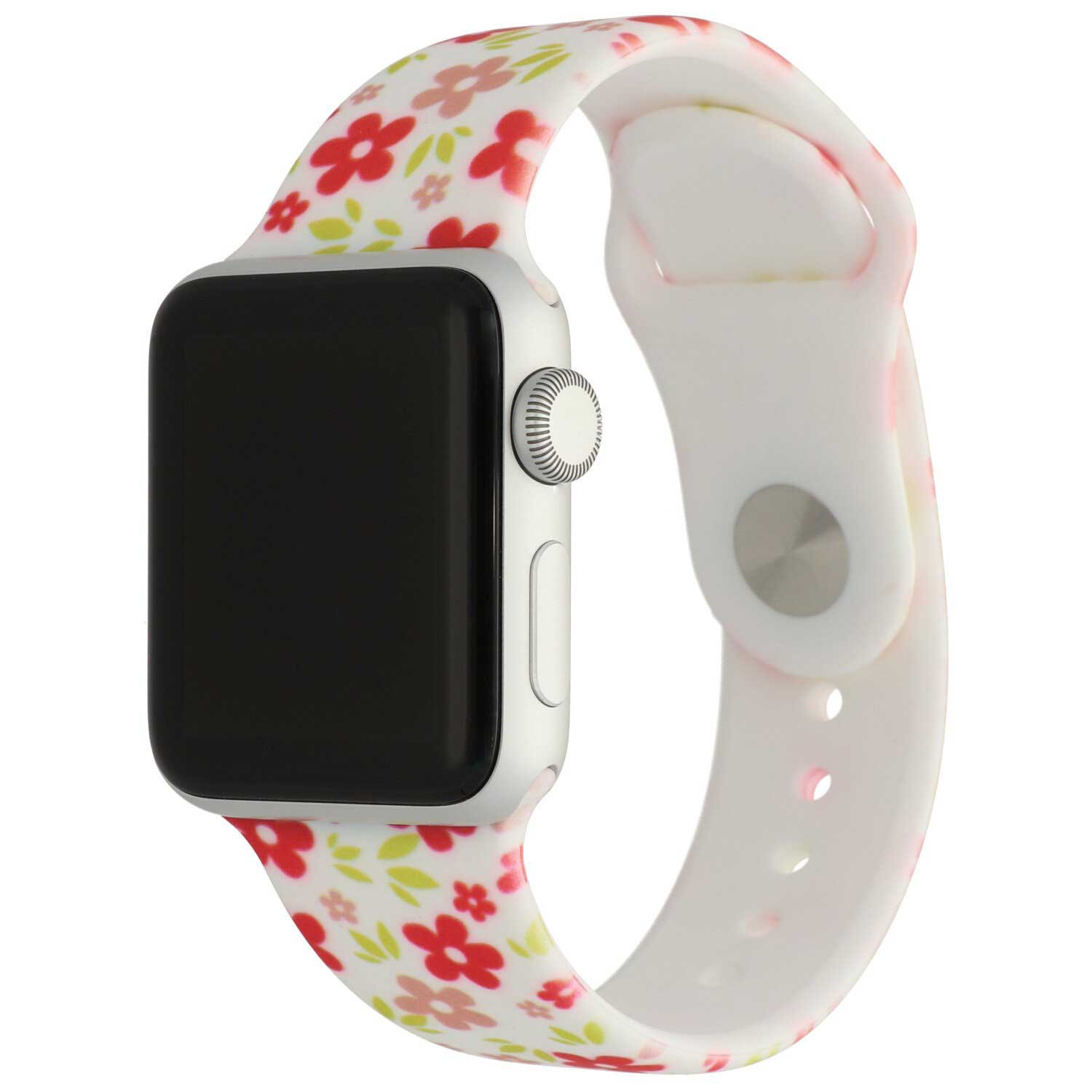 Cinturino sport con stampa per Apple Watch - rosso floreale
