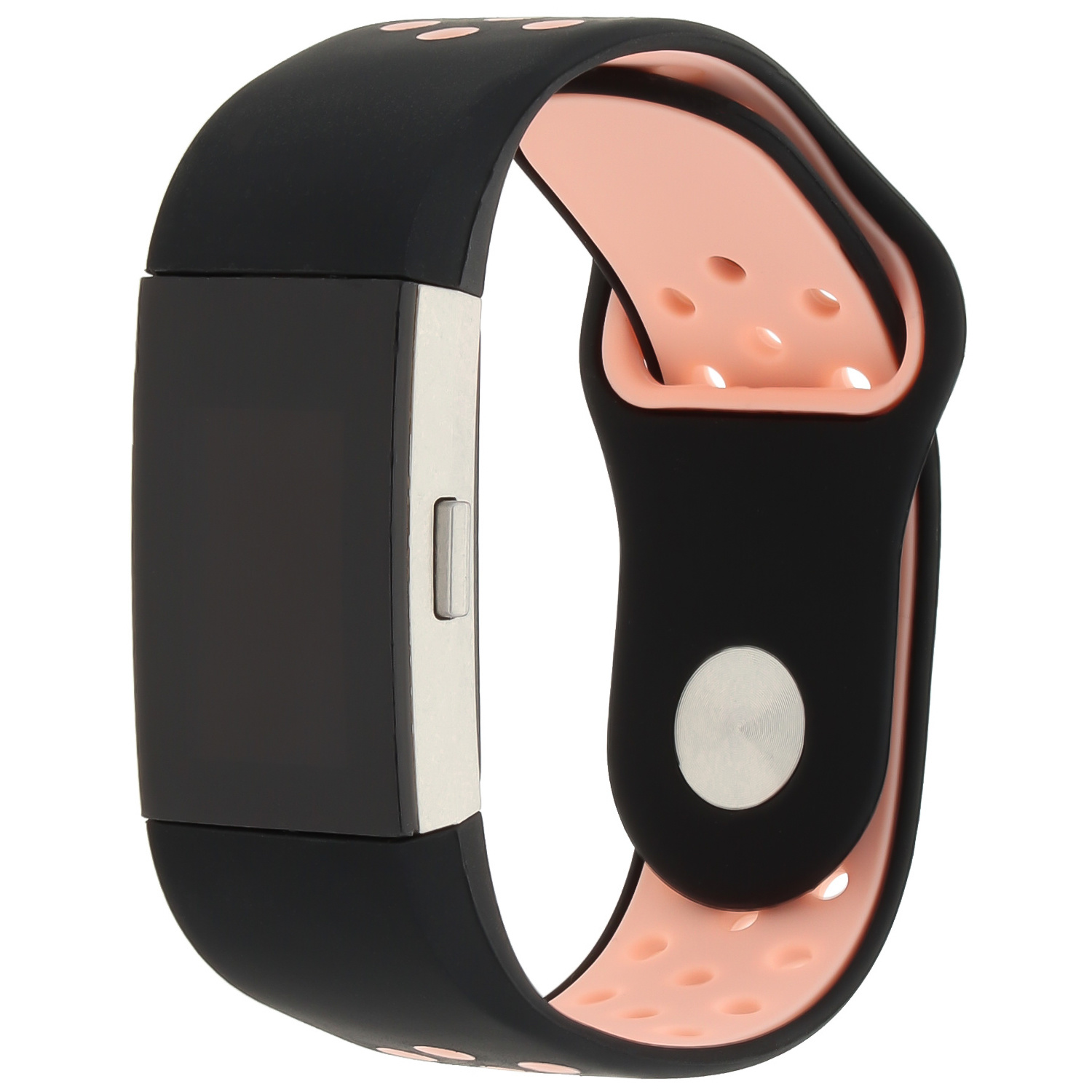 Cinturino doppio sport per Fitbit Charge 2 - nero rosa