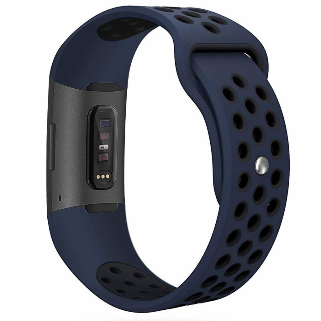 Cinturino doppio sport per Fitbit Charge 3 & 4 - blu scuro nero
