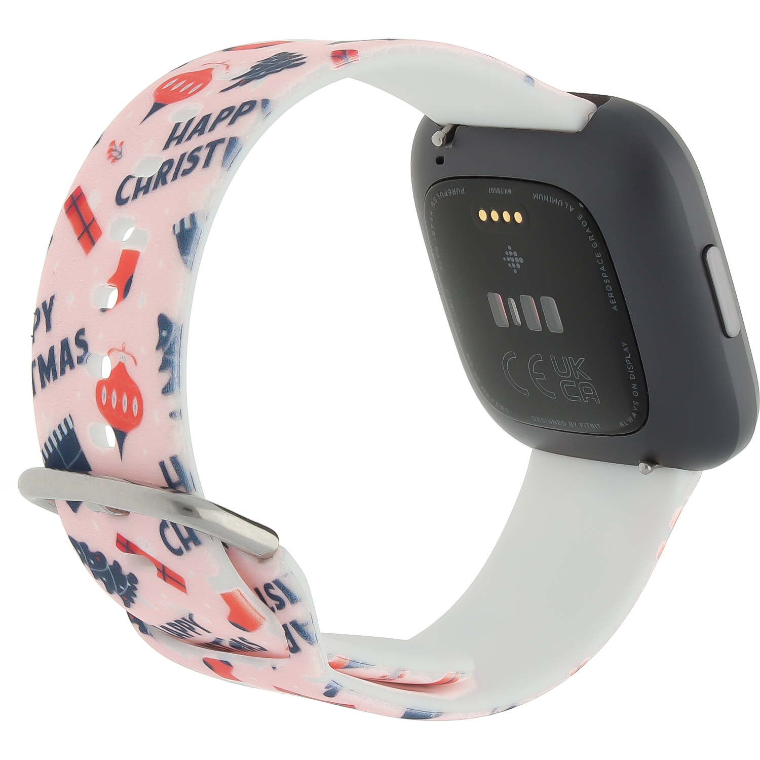 Cinturino sport con stampa per Fitbit Versa - rosa natalizio