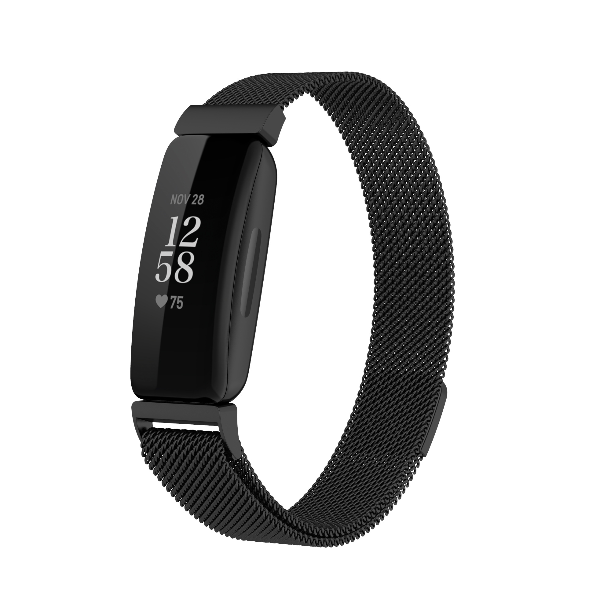 Cinturino loop in maglia milanese per Fitbit Inspire 2 - nero