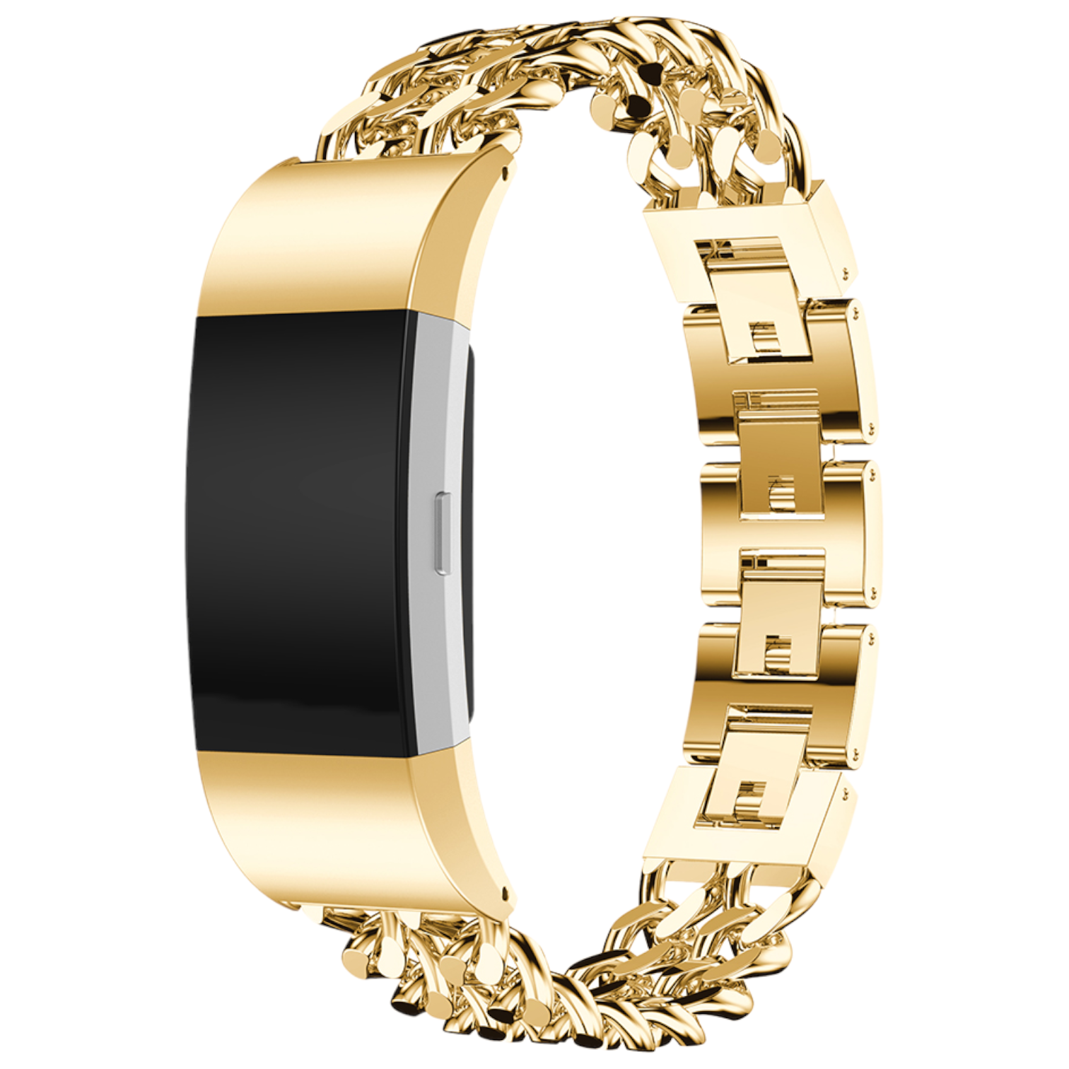 Cinturino a maglie in acciaio con cowboy per Fitbit Charge 2 - oro
