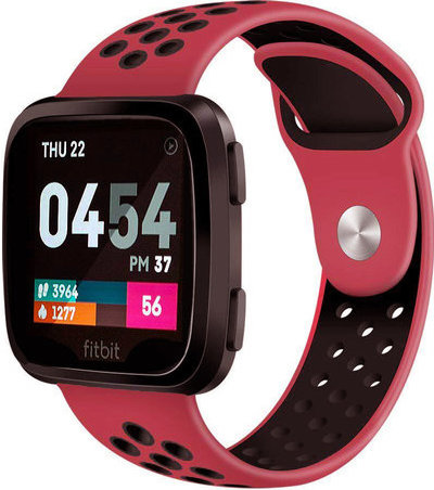 Cinturino doppio sport per Fitbit Versa - rosso nero