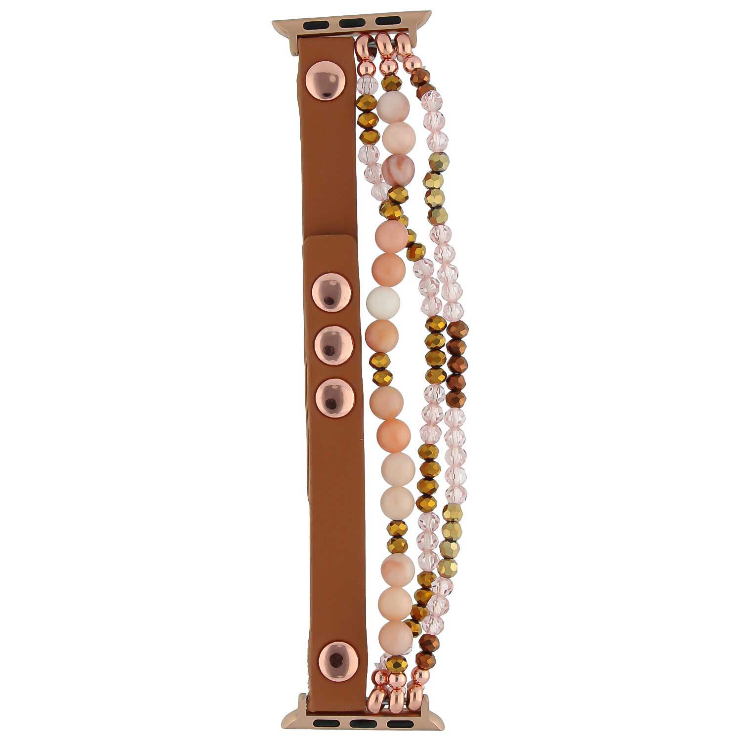 Cinturino gioiello in pelle per Apple Watch - marrone