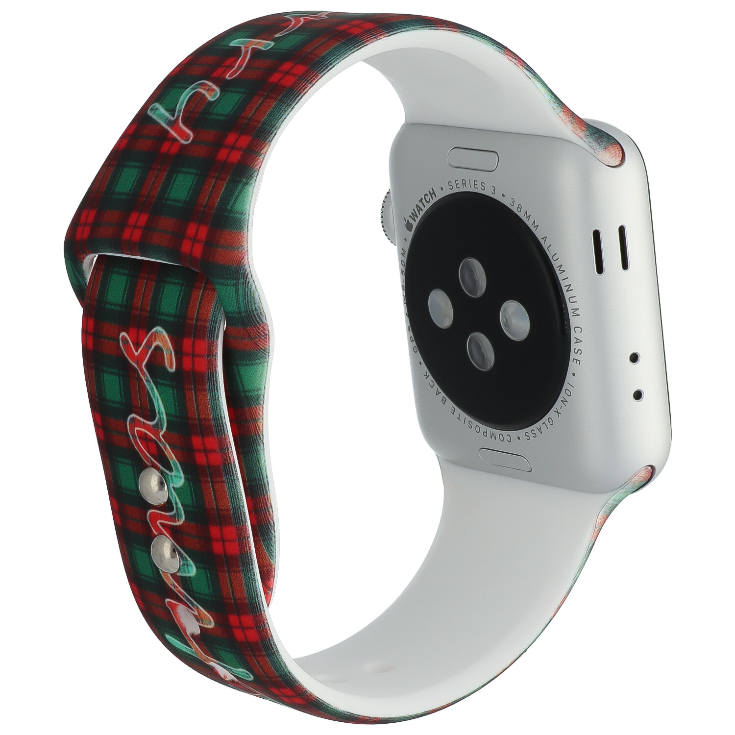 Cinturino sport con stampa per Apple Watch - Natale a scacchi