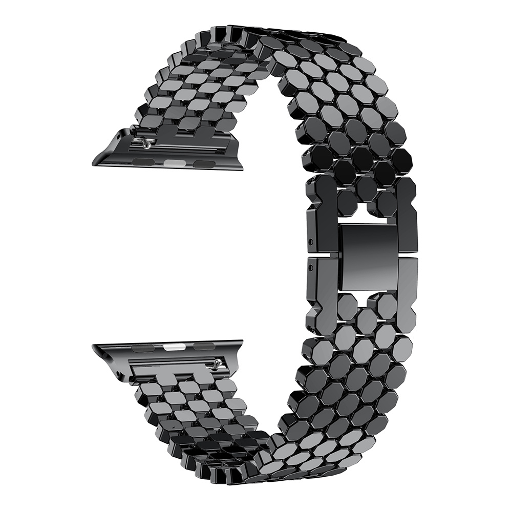 Cinturino a maglie in acciaio a forma di pesce per Apple Watch - nero