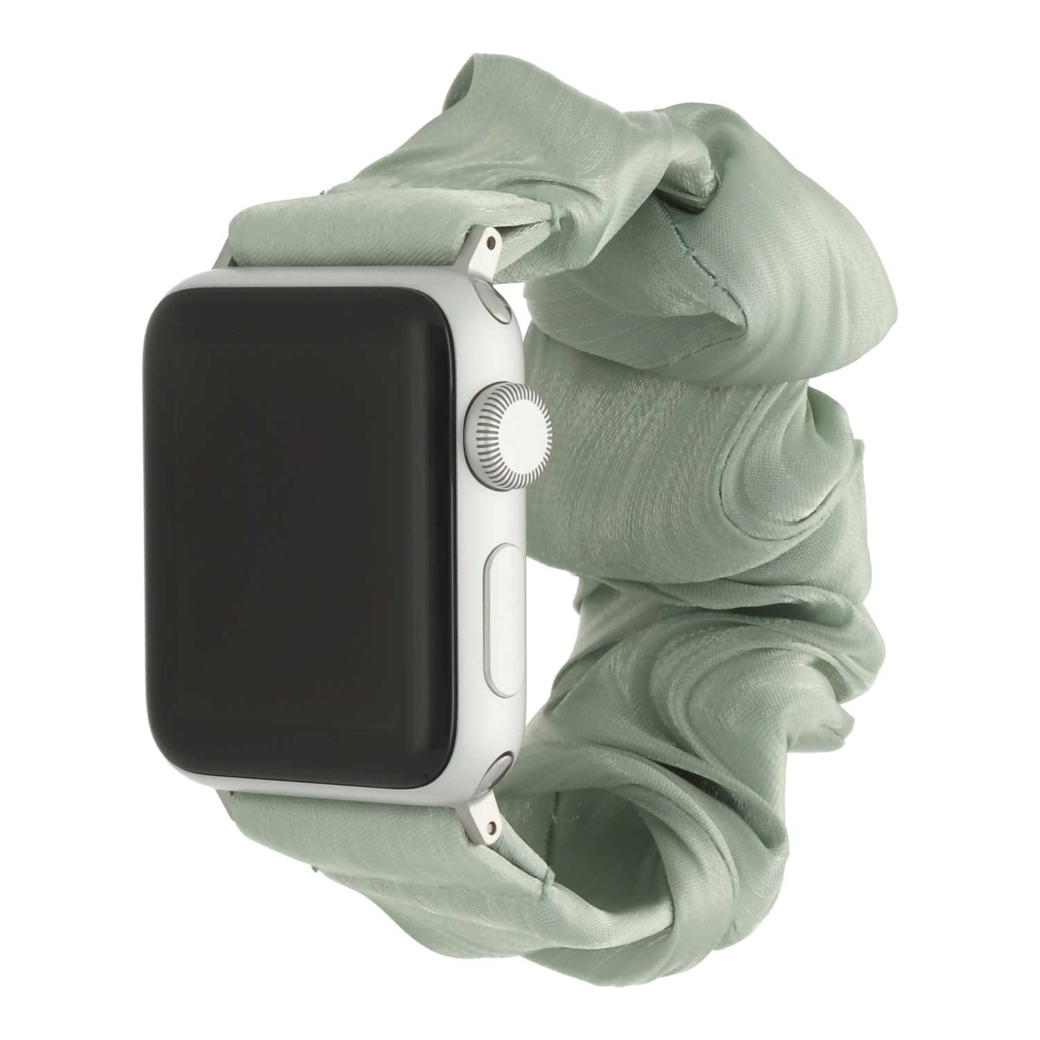 Cinturino elastico in nylon Scrunchie per Apple Watch - Verde chiaro