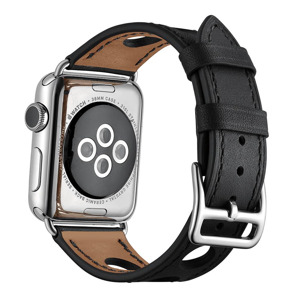 Cinturino hermes in pelle per Apple Watch - nero