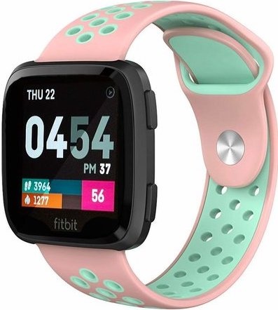 Cinturino doppio sport per Fitbit Versa - rosa azzurro