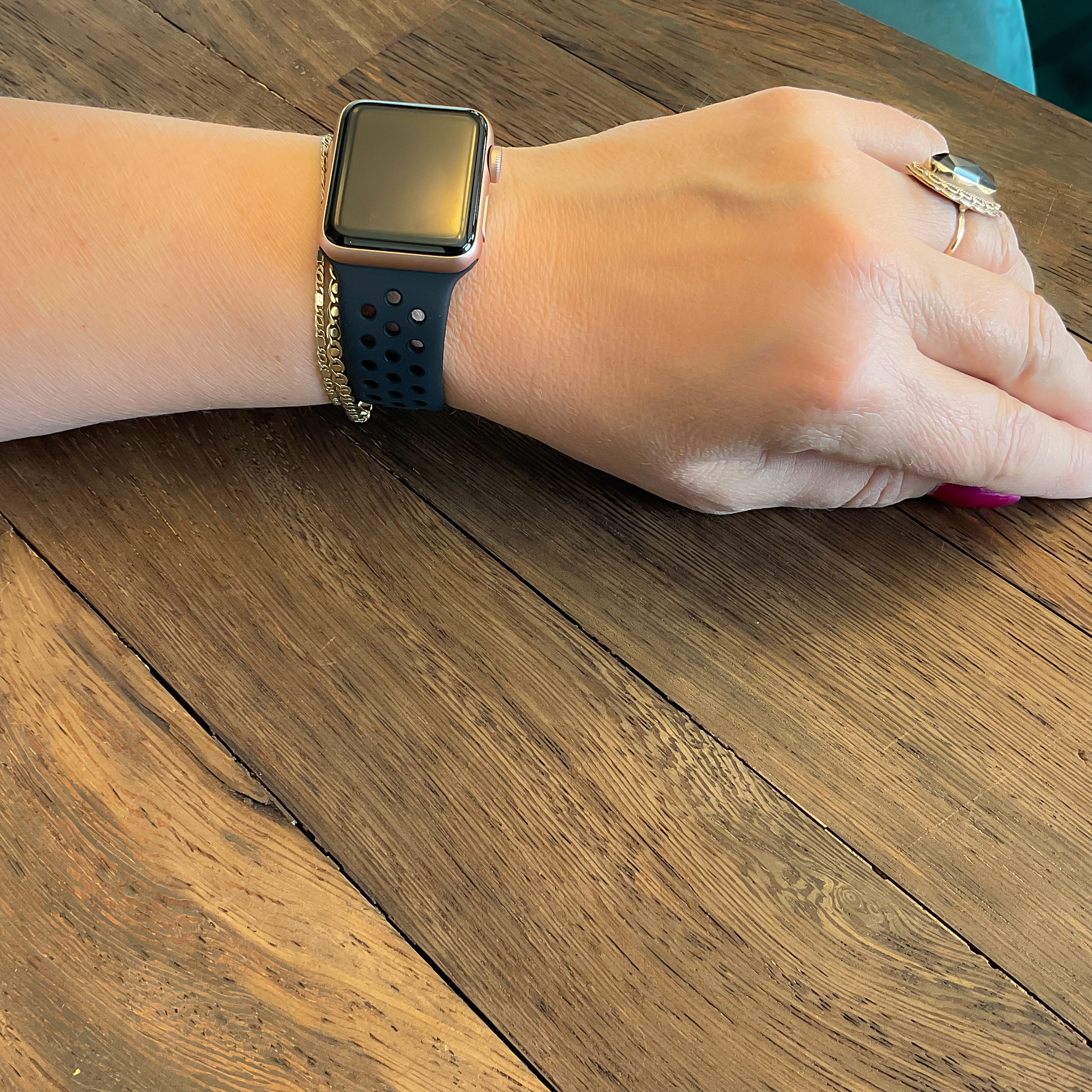 Cinturino doppio sport per Apple Watch - blu notte nero