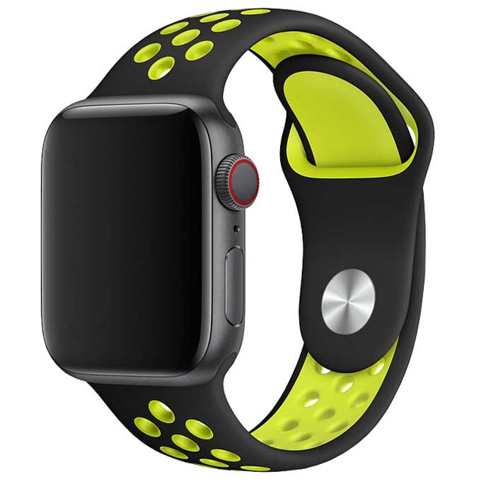 Cinturino doppio sport per Apple Watch - nero giallo