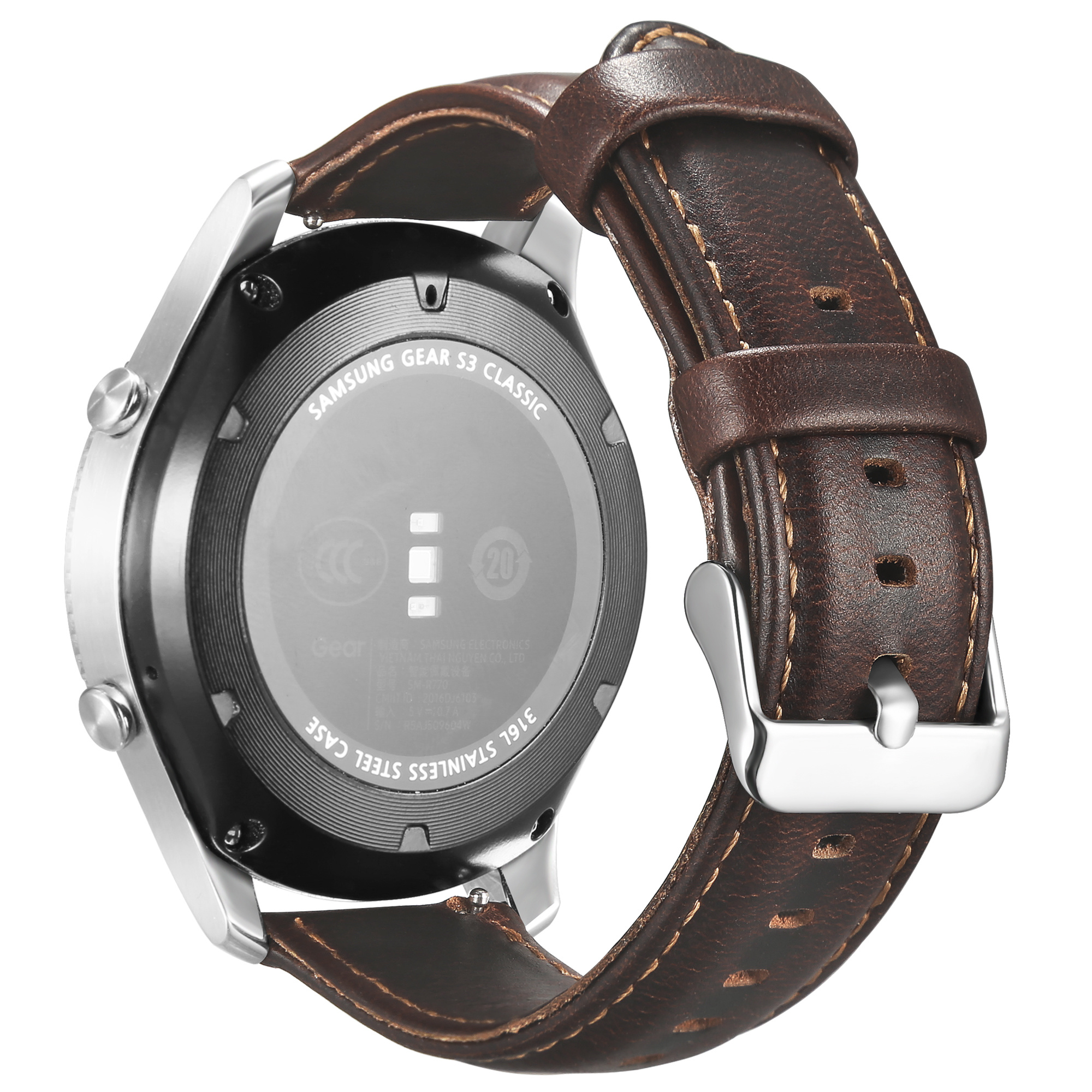 Cinturino in vera pelle per Huawei Watch GT - marrone scuro