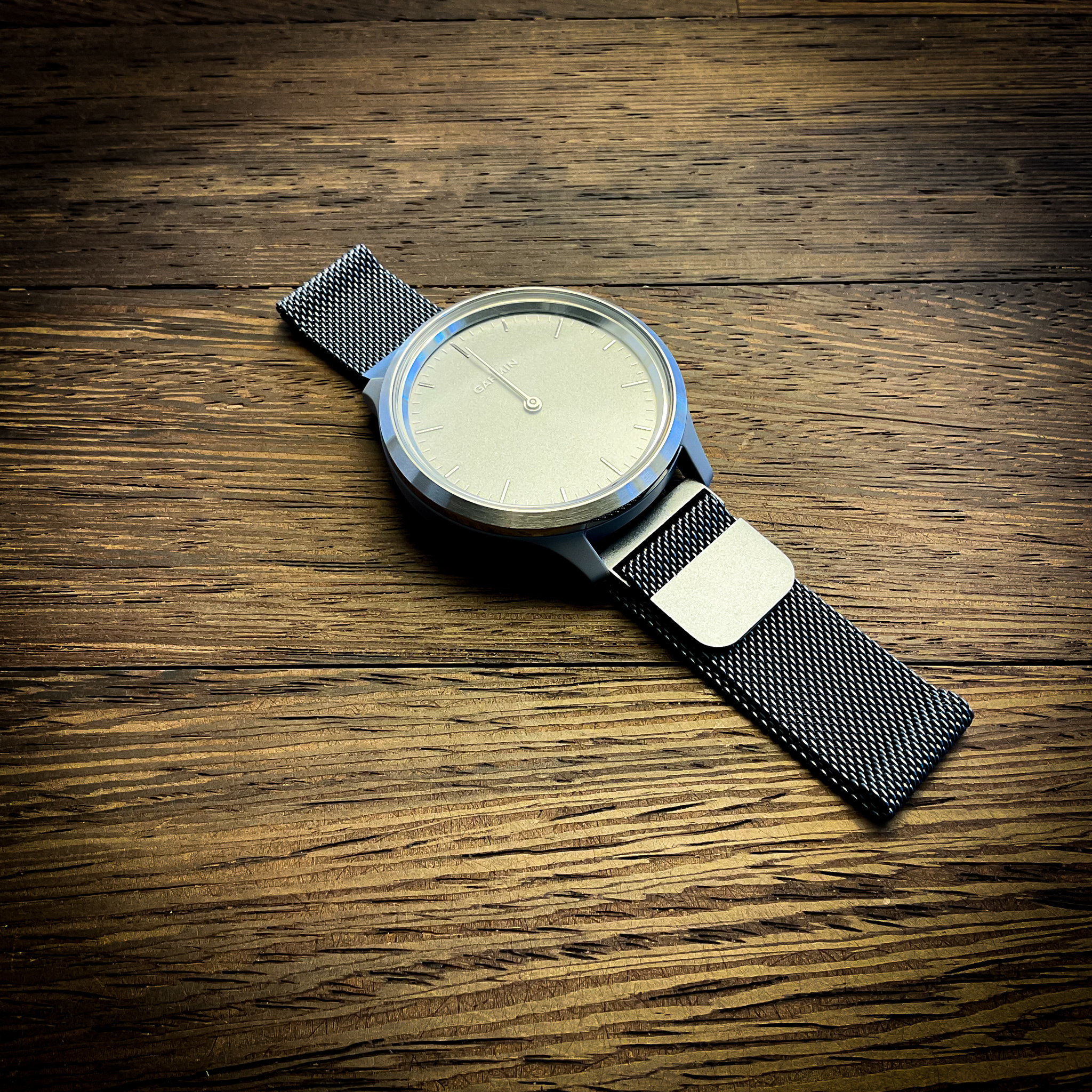 Cinturino loop in maglia milanese per Garmin Vivoactive / Vivomove - argento