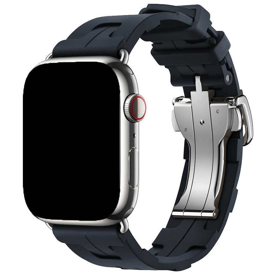 Cinturino sport Hermès simple tour kilim Apple Watch - mezzanotte