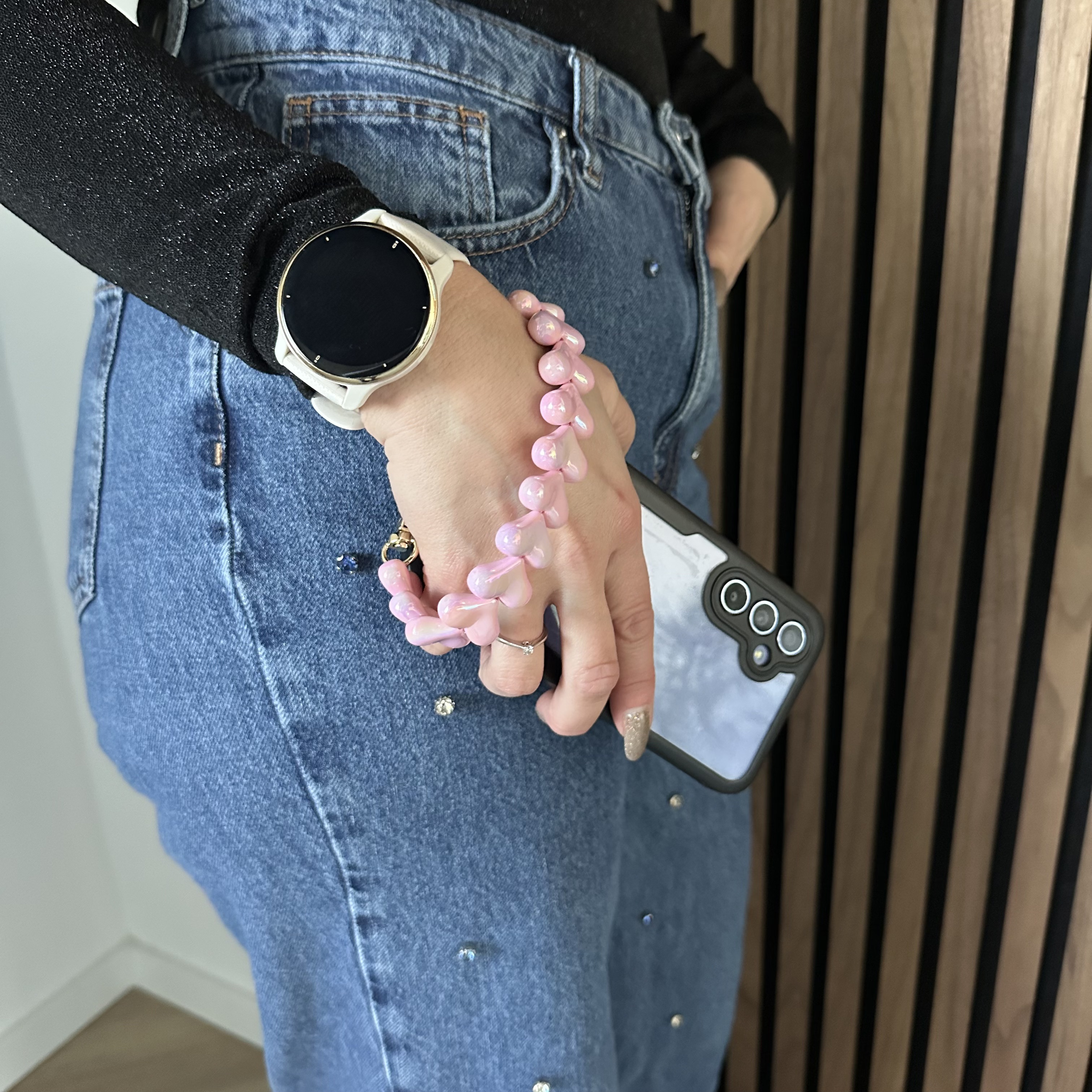 Catene di telefonia mobile Heart - rosa lucido - argento