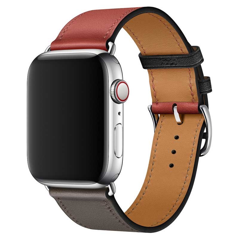 Cinturino a cantare tour in pelle per Apple Watch - rosso grigio