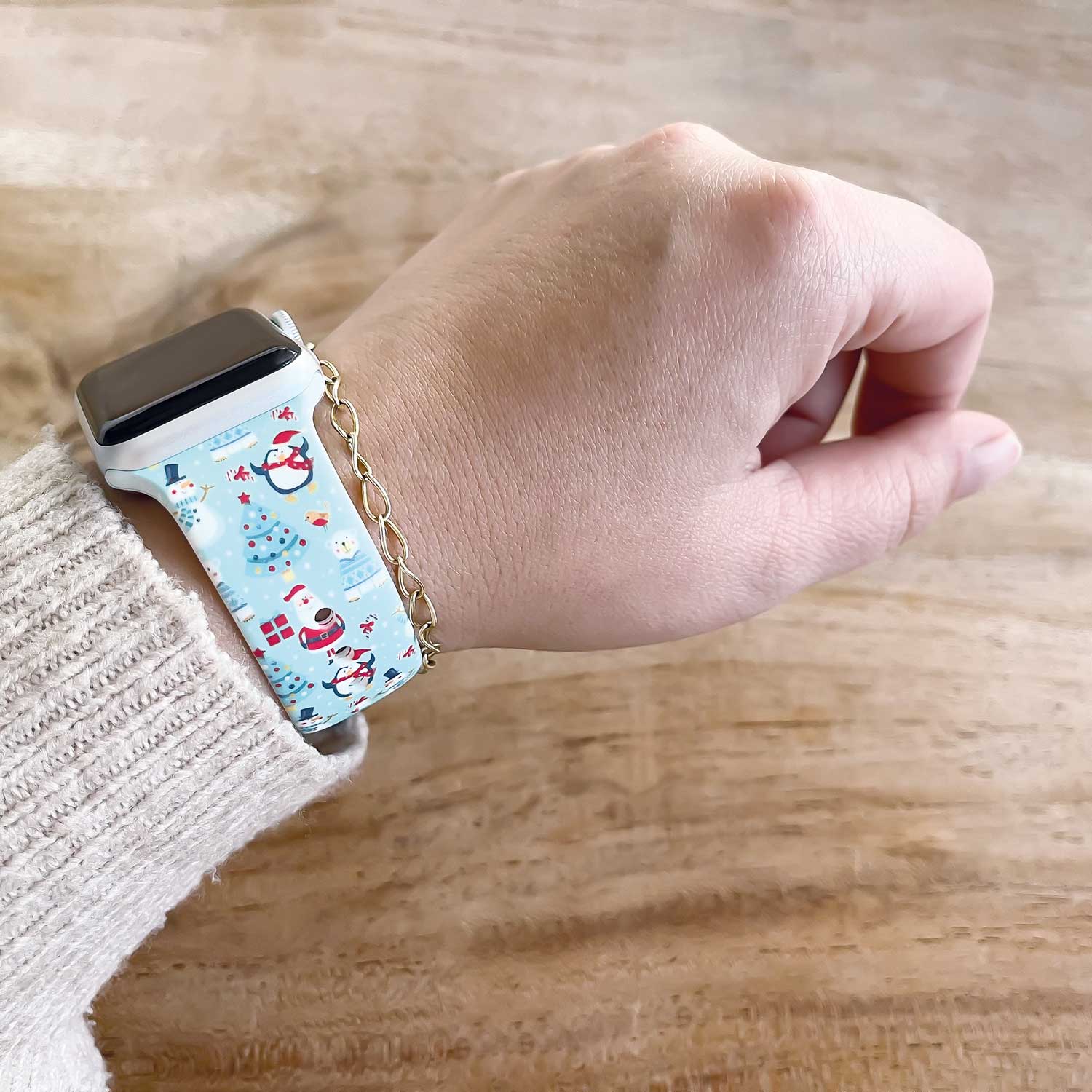 Cinturino sport con stampa per Apple Watch - Verde Natale