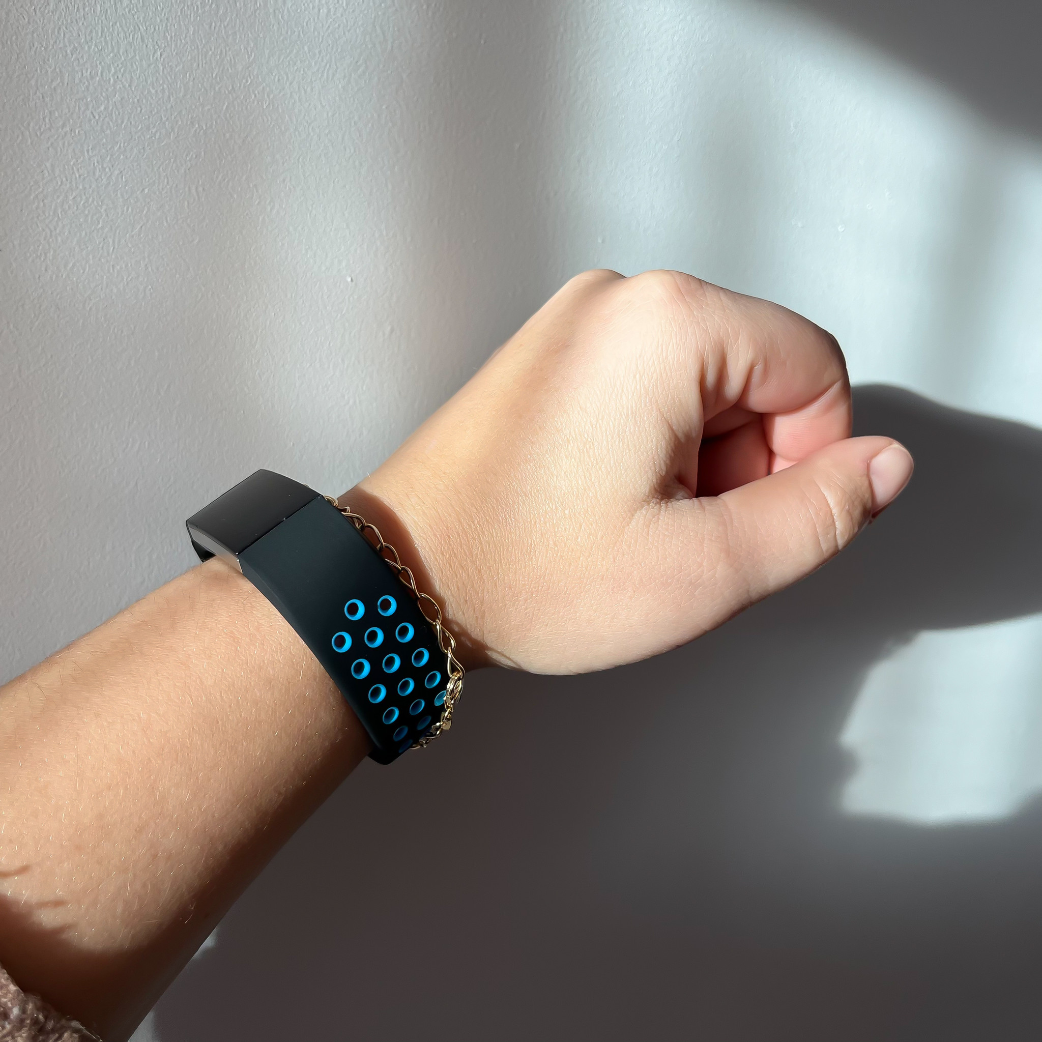 Cinturino doppio sport per Fitbit Charge 2 - nero blu