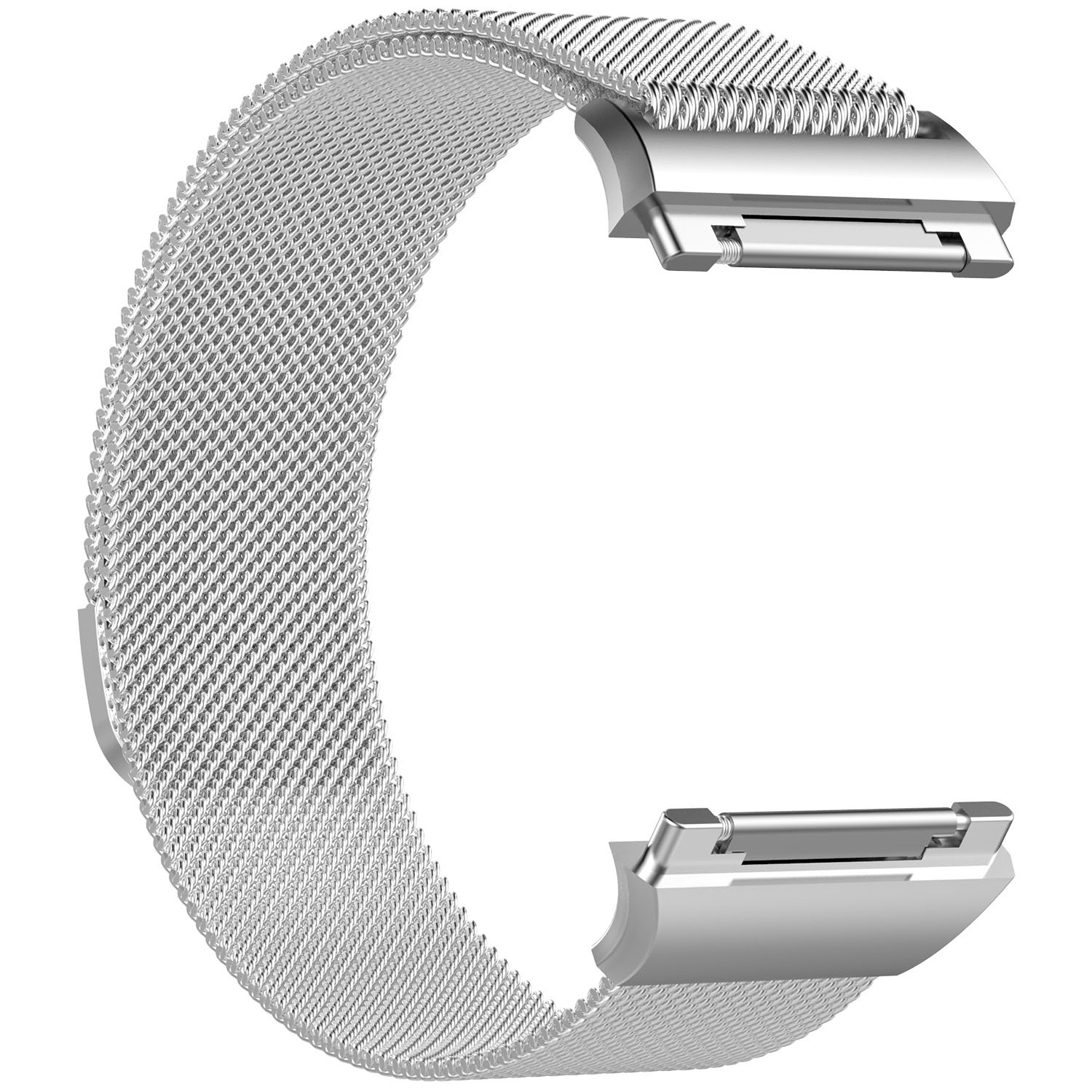 Cinturino loop in maglia milanese per Fitbit Ionic - argento