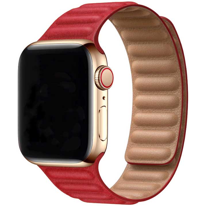 Cinturino singolo in pelle per Apple Watch - rosso