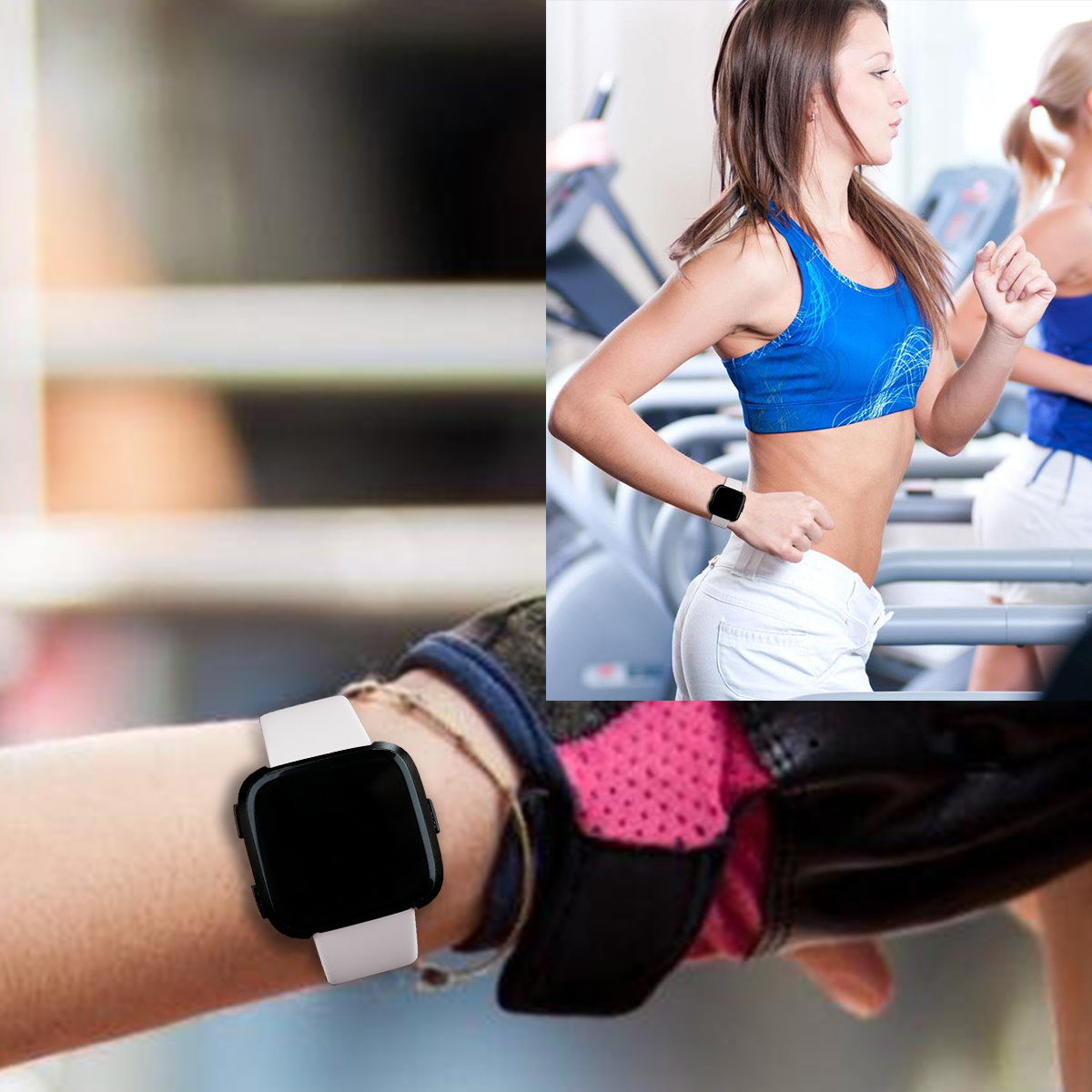 Cinturino sport in silicone per Fitbit Versa - albicocca